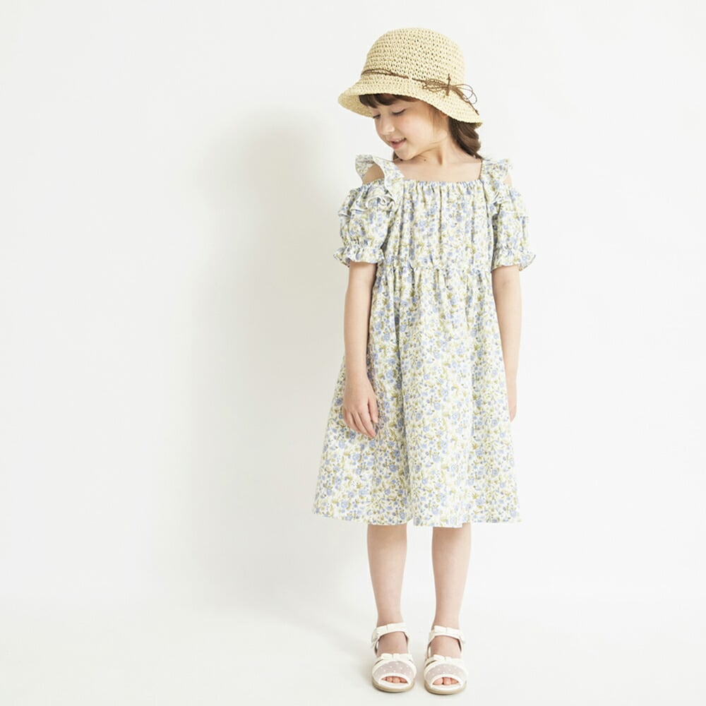 🆕【⭐訂購⭐】🌀 🇯🇵 日本直送 碎花 荷葉邊 露肩 連身裙［2款選］ 🌀[ELDA-0079][260509]