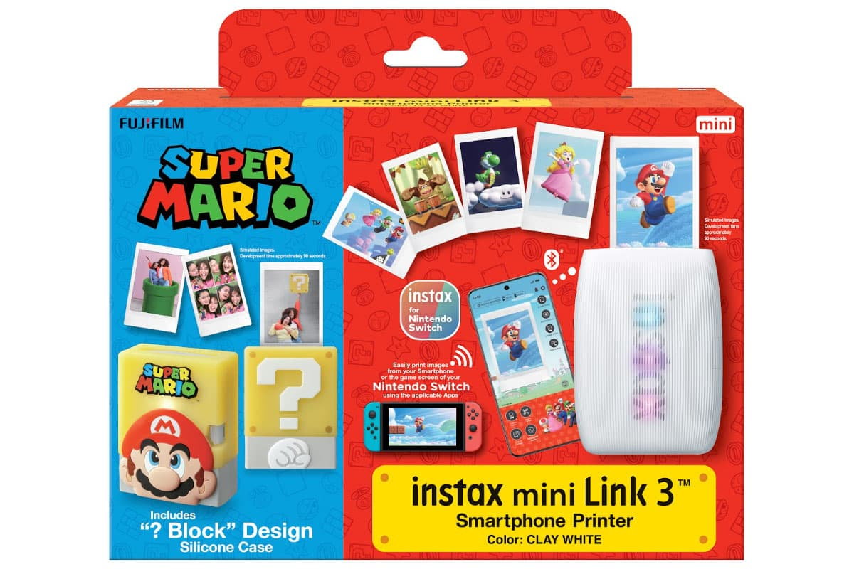 [原裝富士行貨富士一年保養] Fujifilm Instax mini Link 3 Super Mario 超級瑪利歐 問號磚塊手機相片打印機套裝 Fujifilm Instax mini Link 3 Super Mario Question Mark Brick Mobile Photo Printer Kit