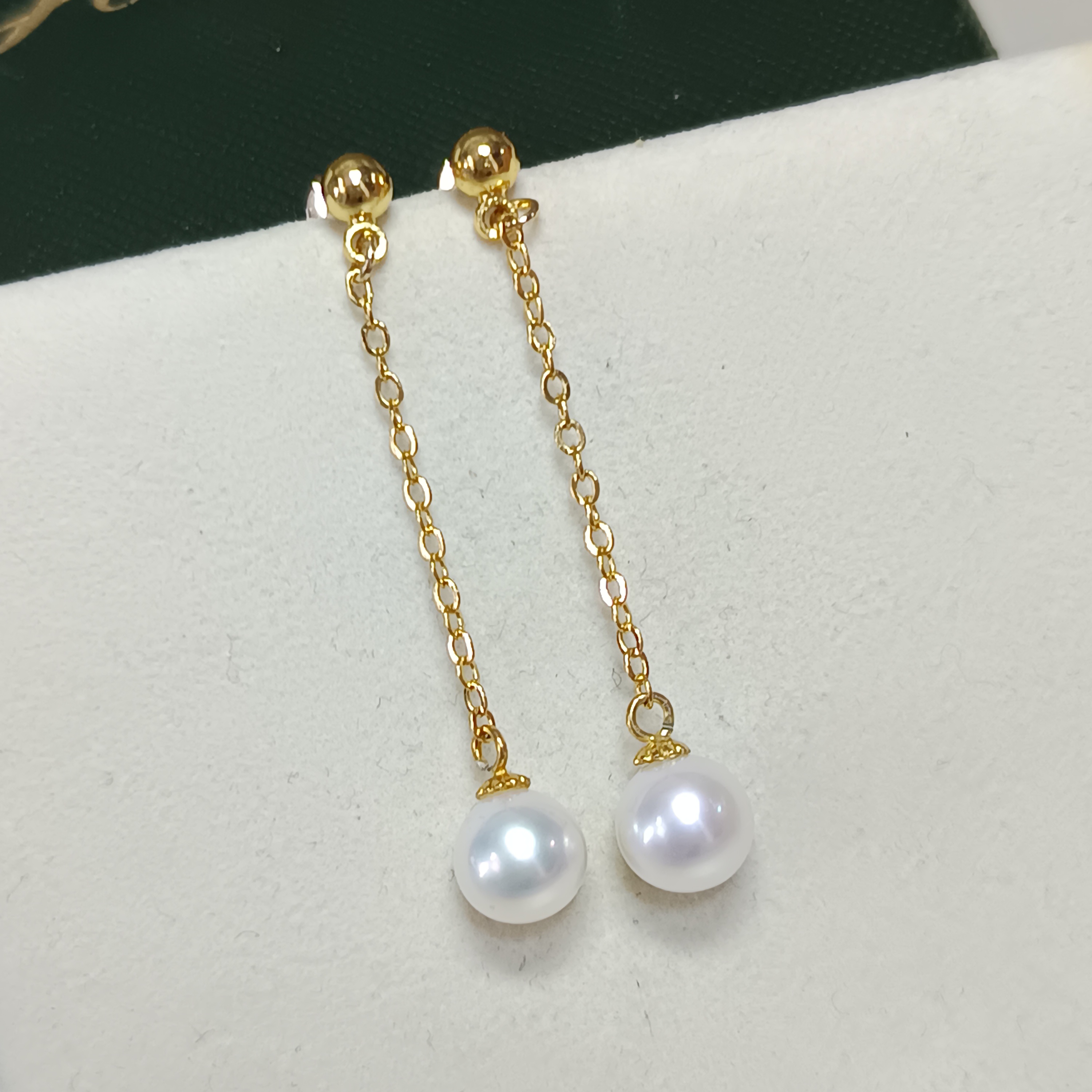 特價品‼️正圓強光淡水ak珍珠注金耳線款耳釘