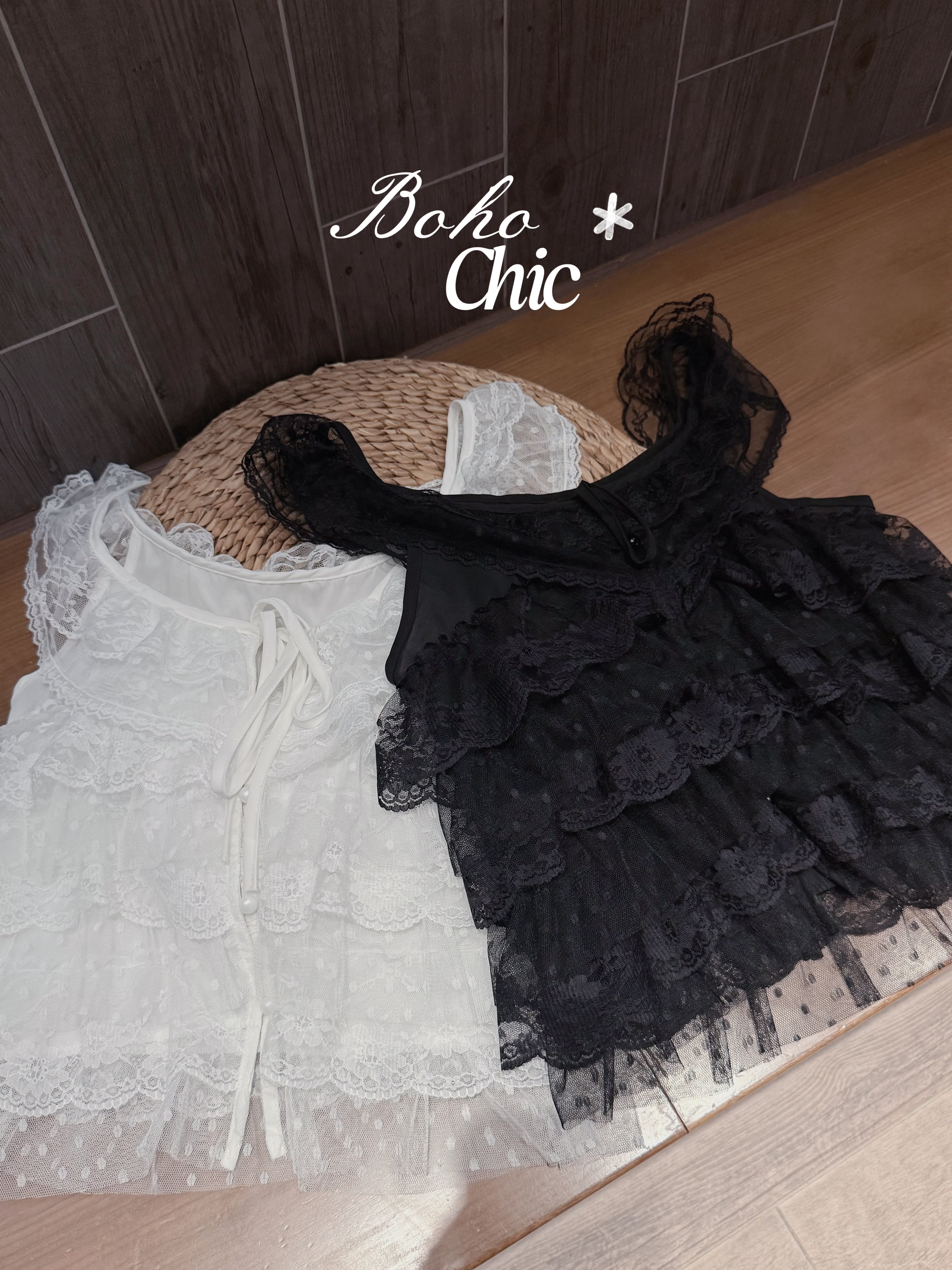 Boho Chic Lace Ruffle Top