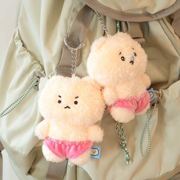 [망그러진곰 Manggom] Underwear Plush Keyring (2款)