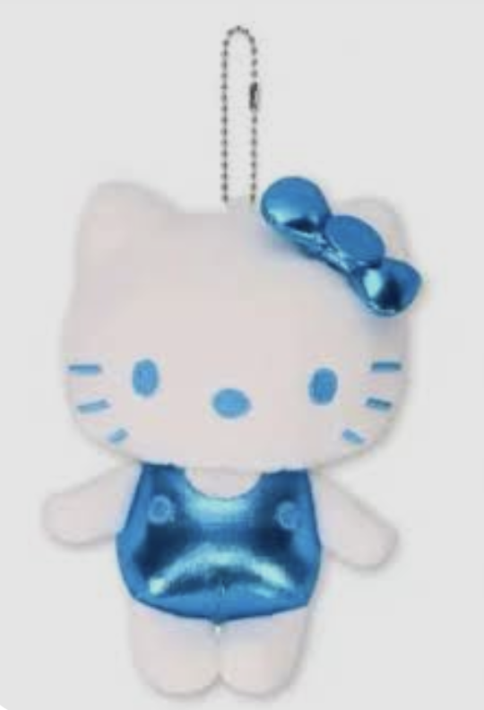  Sanrio Hello Kitty 金屬色 粉紅/金/藍 毛公仔球鏈掛件吊飾 Avail