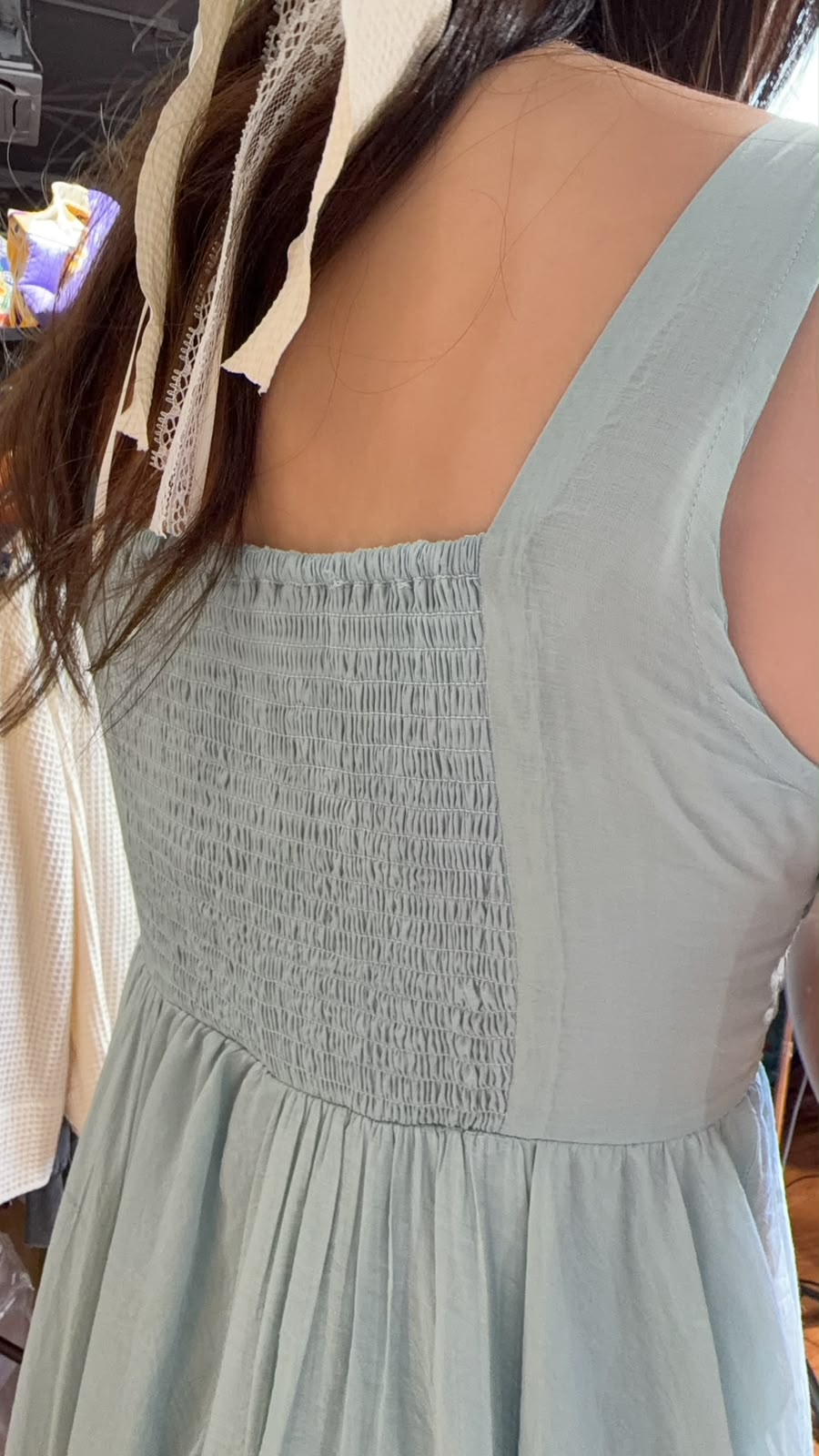 3508 Pastel Blue Full Emb With Pads Sleeveless OP