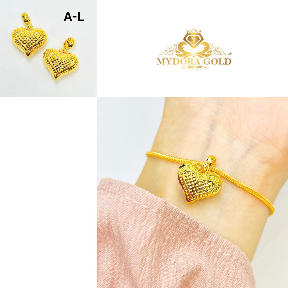 MYDORA Charm Bead Love Anyaman Full Gold (5G) l EMAS 916/22K