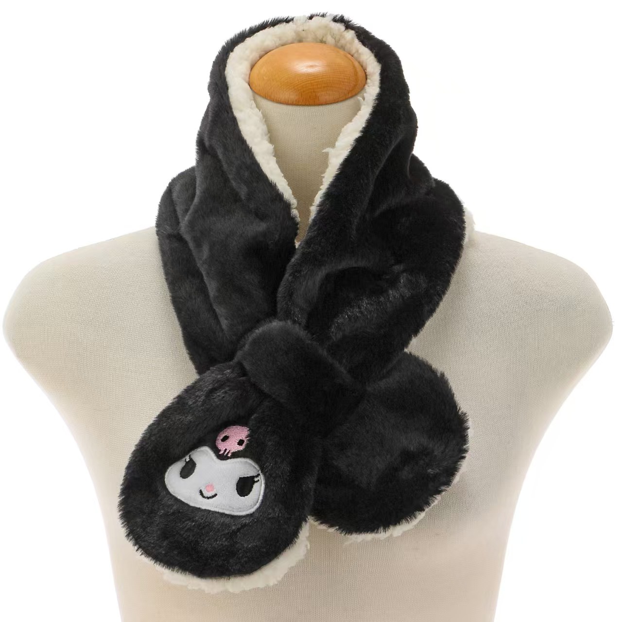 【日本直送】Sanrio 可愛角色毛絨交叉頸巾｜冬日保暖必備