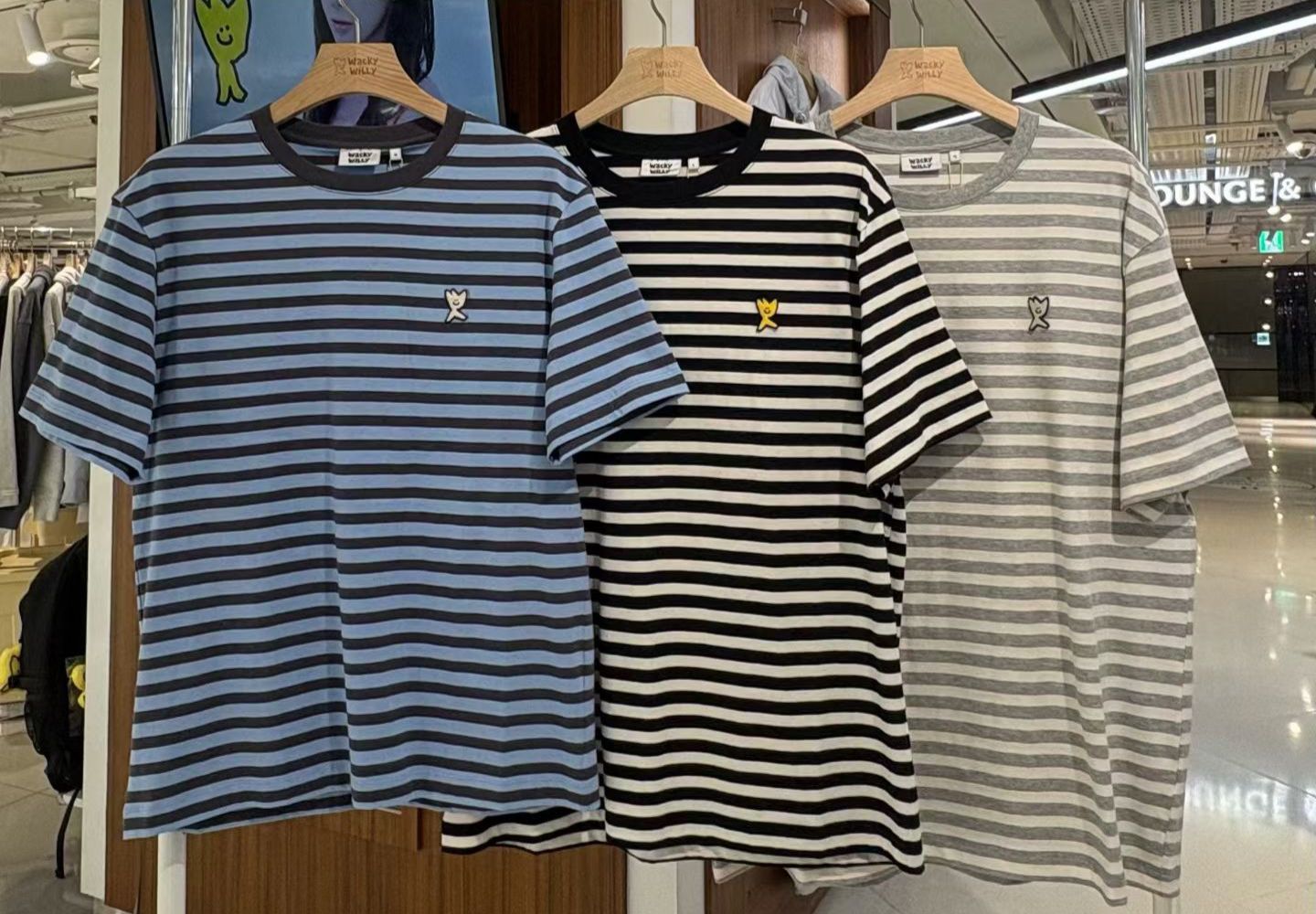 🌱​WACKY WILLY🌱 小黃人橫間男女同款tee 韓國連綫折扣💛 Size s -xL