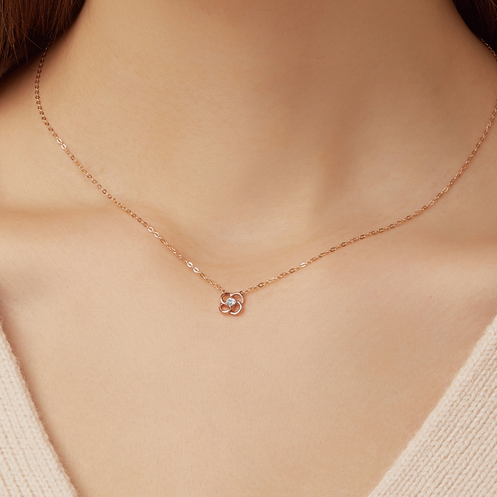 DIDIER DUBOT Miss Doux 玫瑰金頸鏈 (JDRNR3F82ZC)