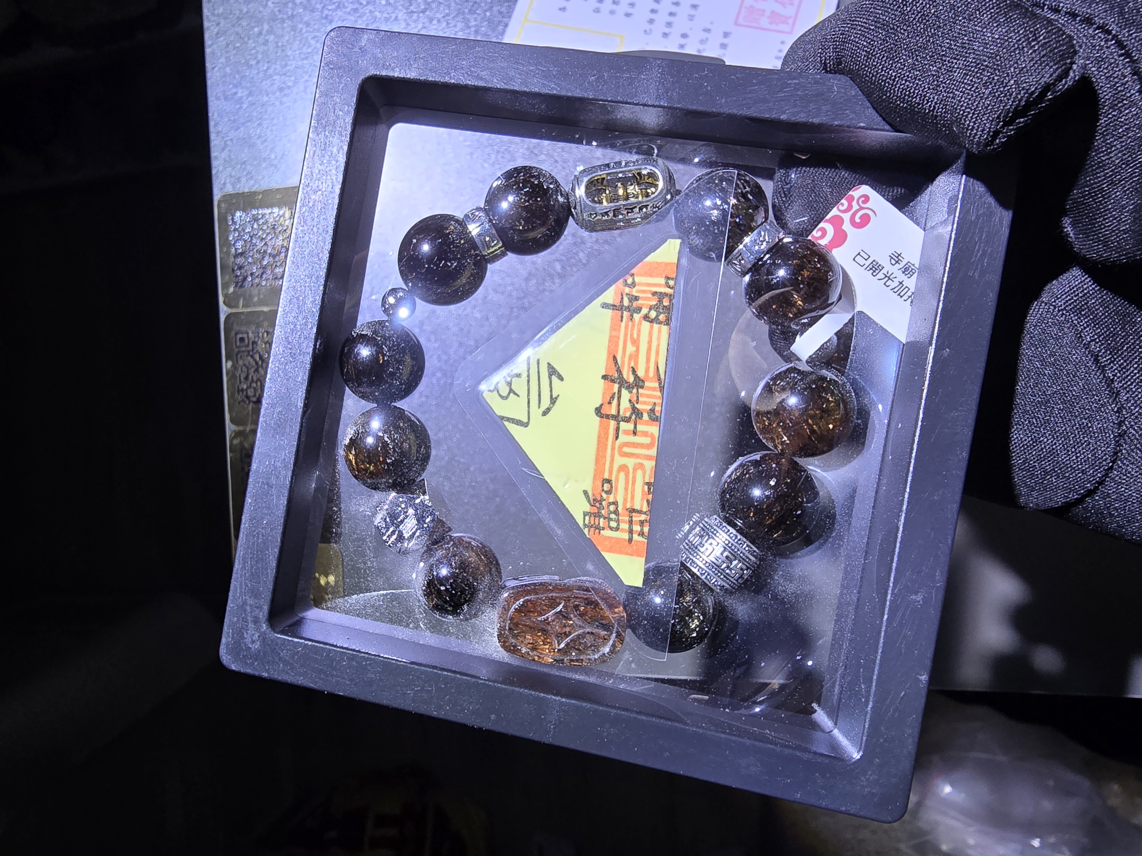 (已開光加持)(收藏級)(5.0) 貔貅天鐵萬字順筒珠+轉運珠特濃黑金超7 15.5+mm (No.PUT763)