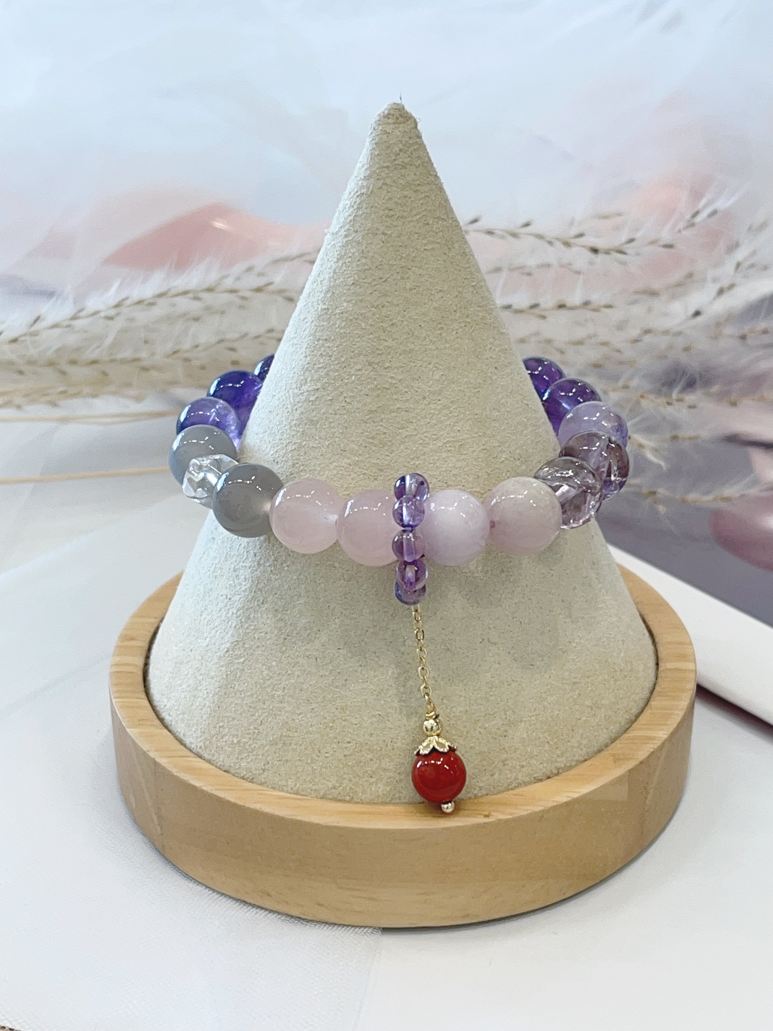 💜 紫调渐层能量手串  Amethyst & Rose Quartz