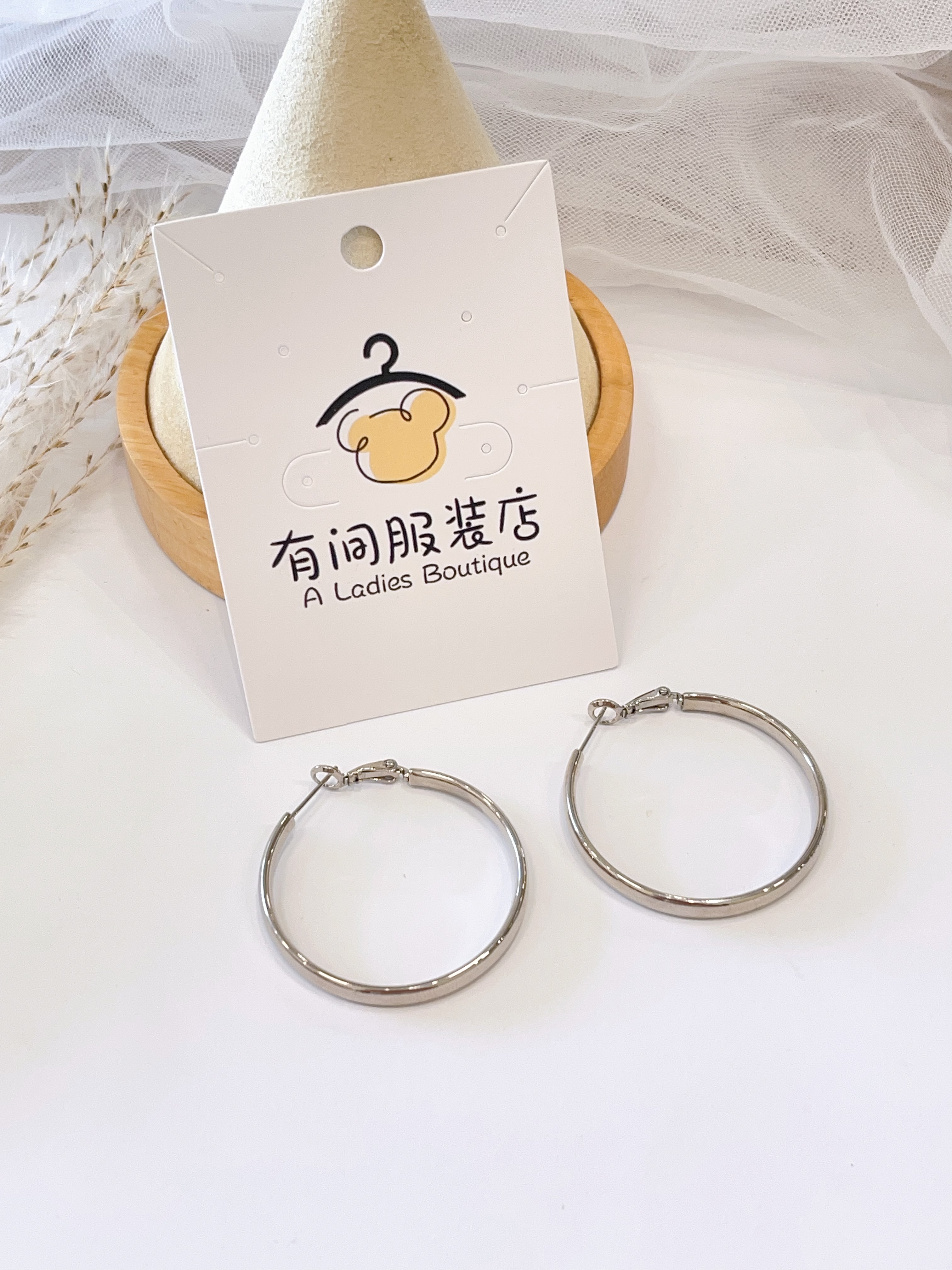 质感超好素圈耳圈耳环