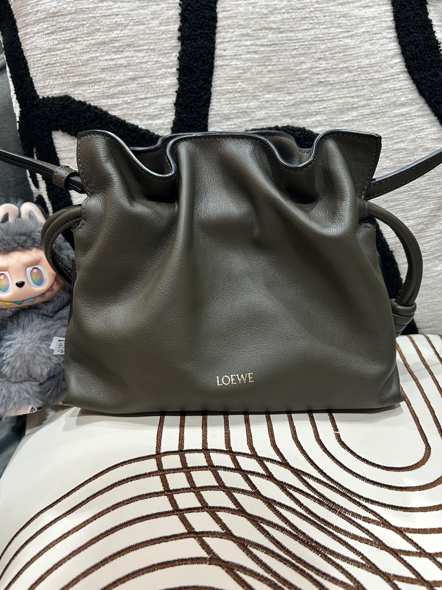 LOEWE Mini Flamenco Shoulder Bag 深綠Nappa Leather 100%Authentic,98%new ✅booklet✅dust bag  