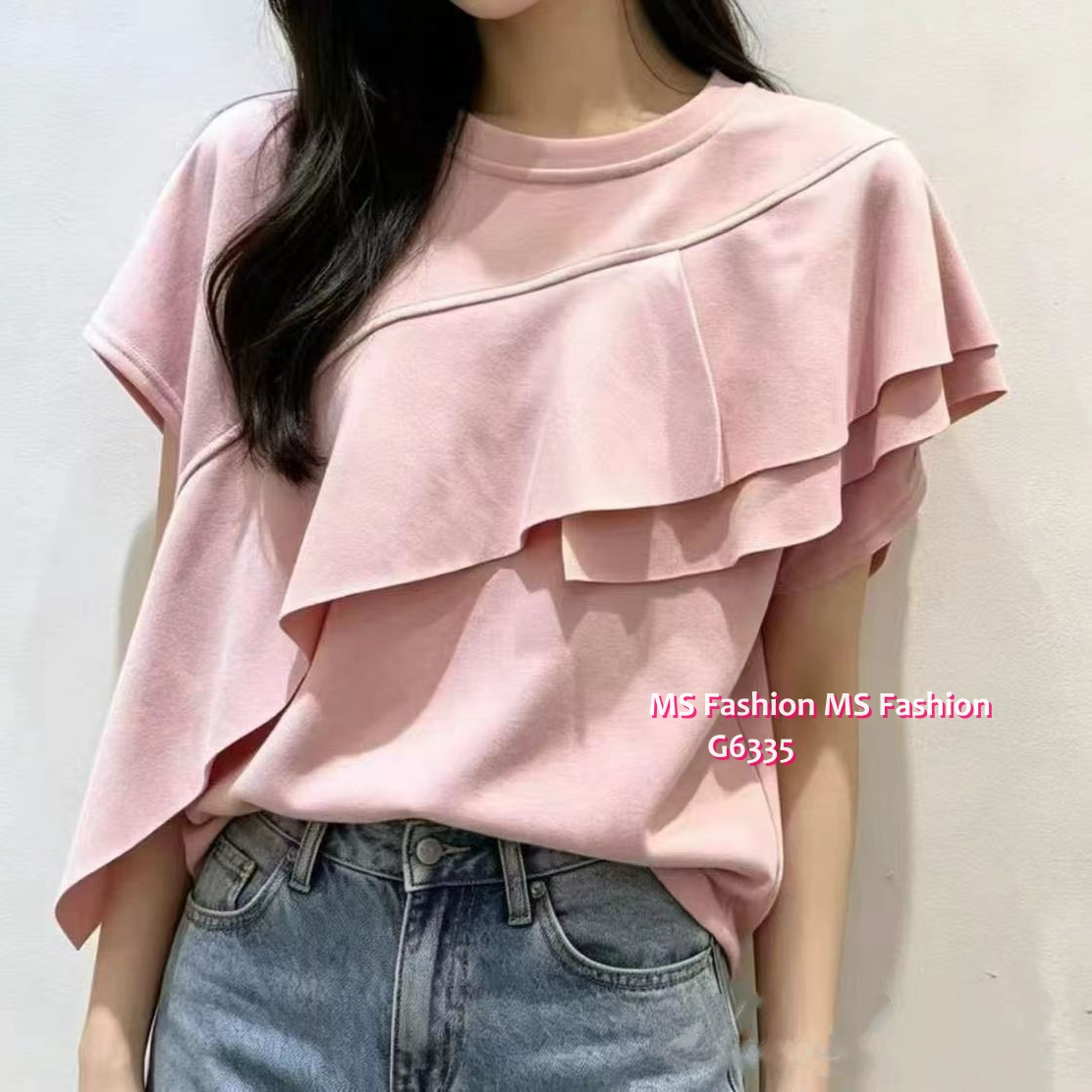 G6335 靚色ruffle top