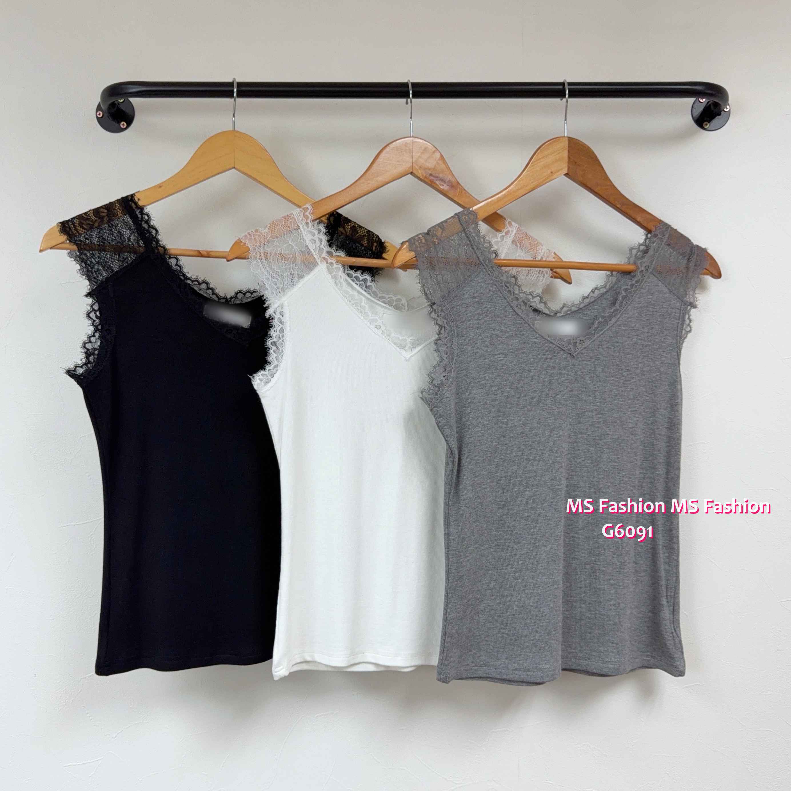 G6091 韓國🇰🇷V領lace背心