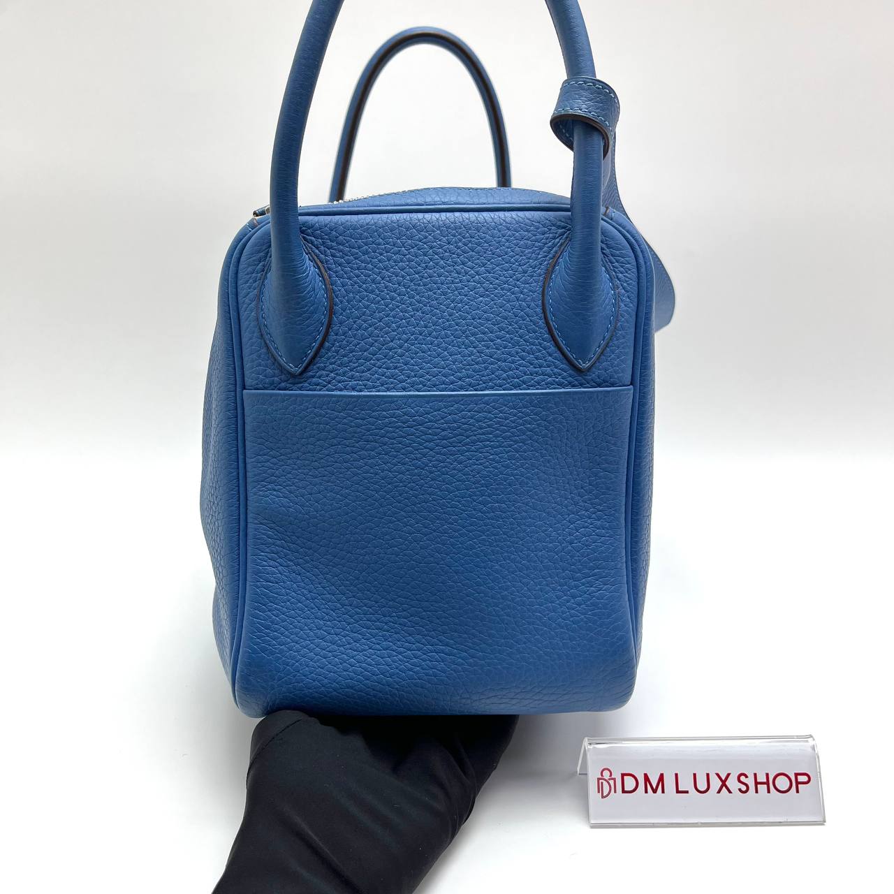 Hermes Lindy 30 Blue PHW (Stamp Square O)