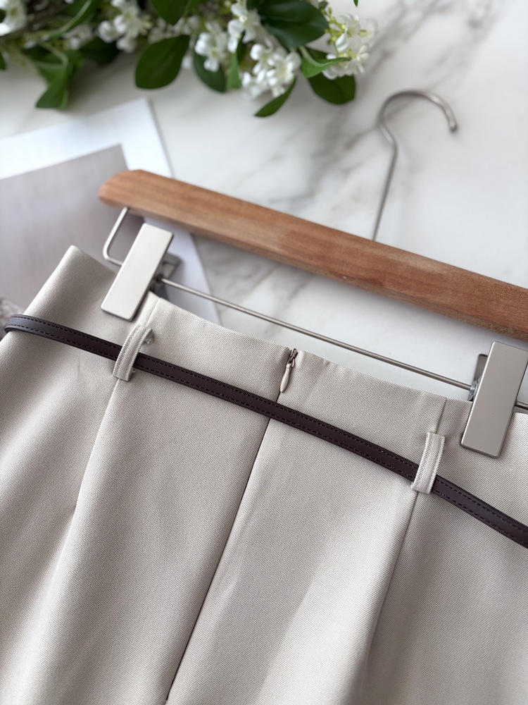 The Classy Belted Skirt (Beige)