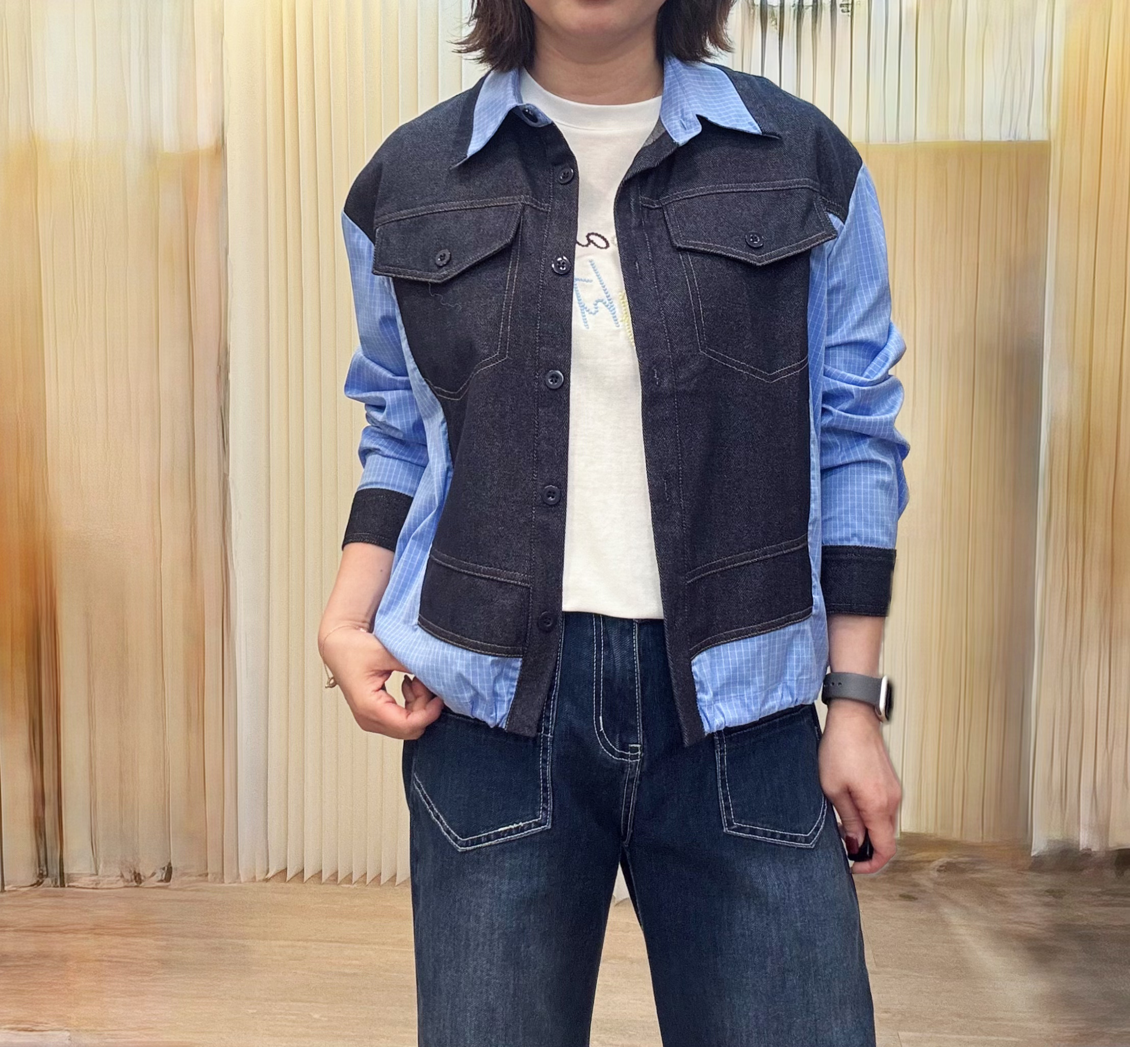韓國牛仔拼恤外套 M446 03TW63260