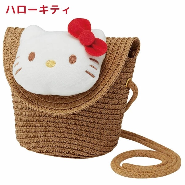 預訂 | 日本版 Sanrio 夏日大頭公仔草編斜孭袋