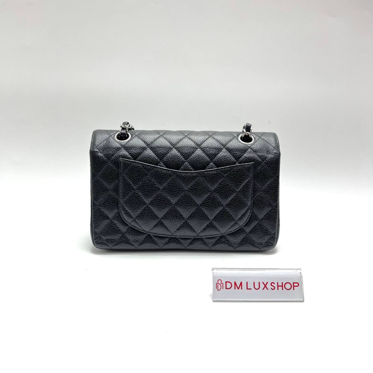 Chanel Black Caviar Small Classic Double Flap SHW (Microchip)