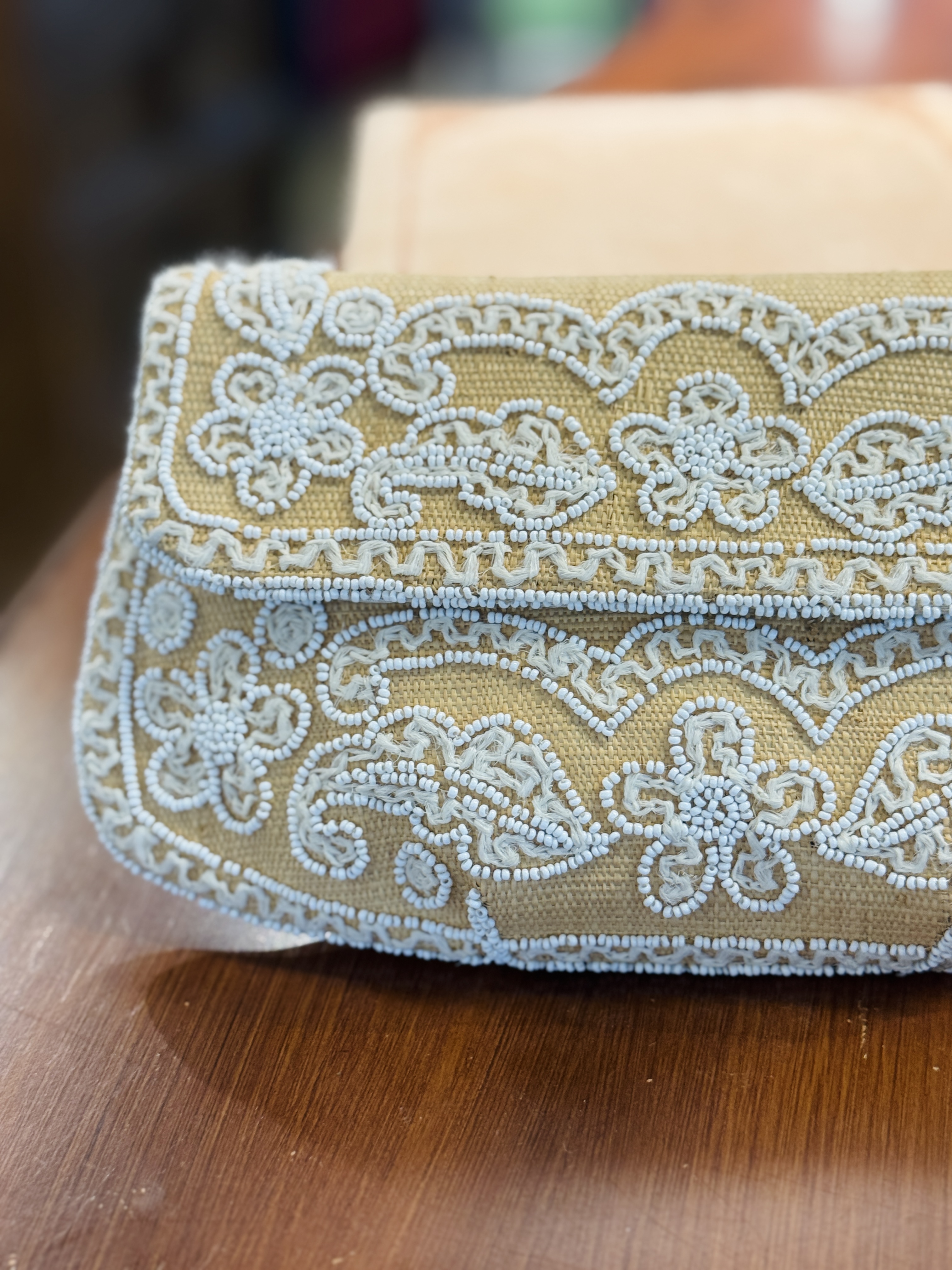Rare! C.a. 1950s Birks Made in France Beaded Summer Clutch (MT2502)