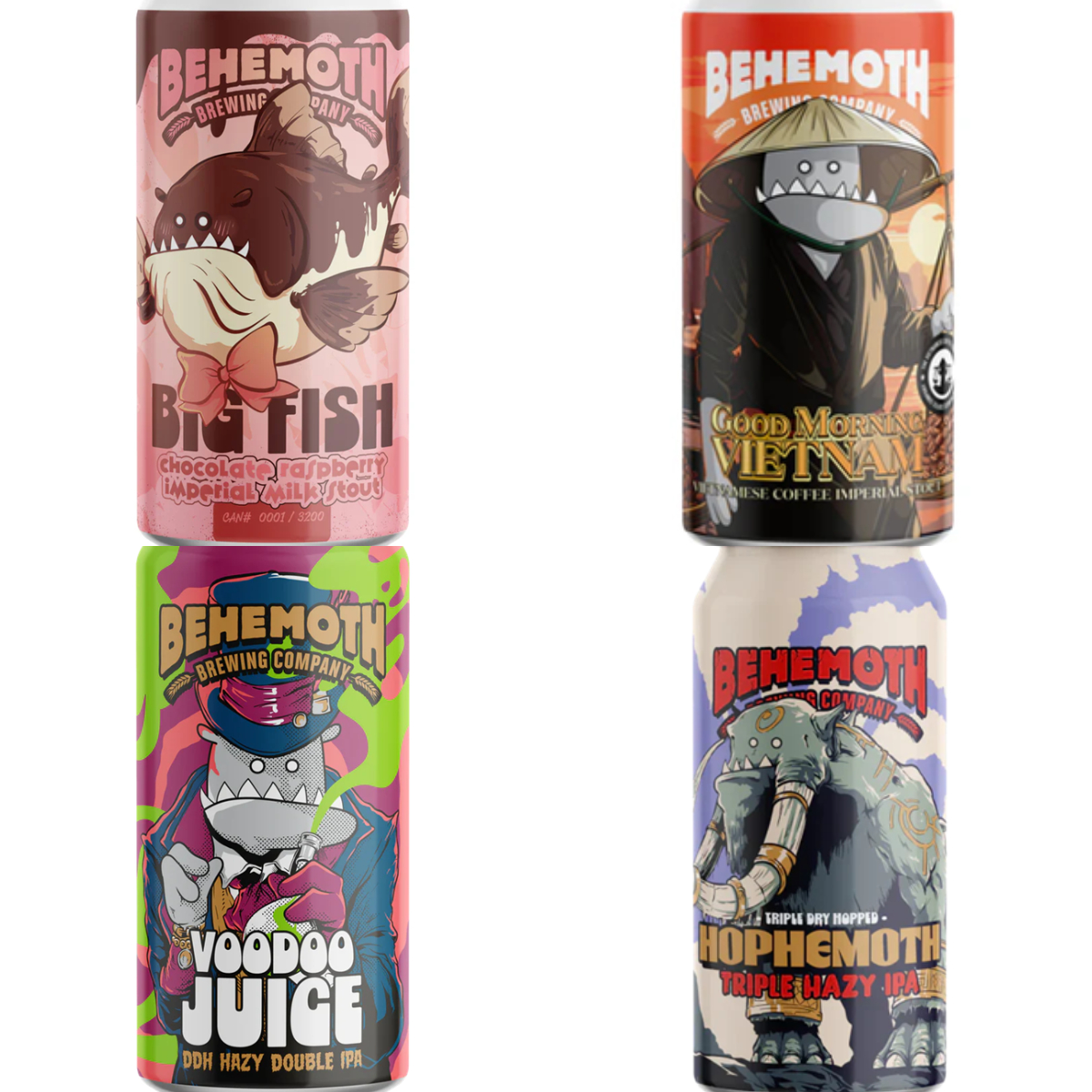 Behemoth Brewing VOODOO JUICE / HOPHEMOTH / GOOD MORNING VIETNAM / BIG FISH