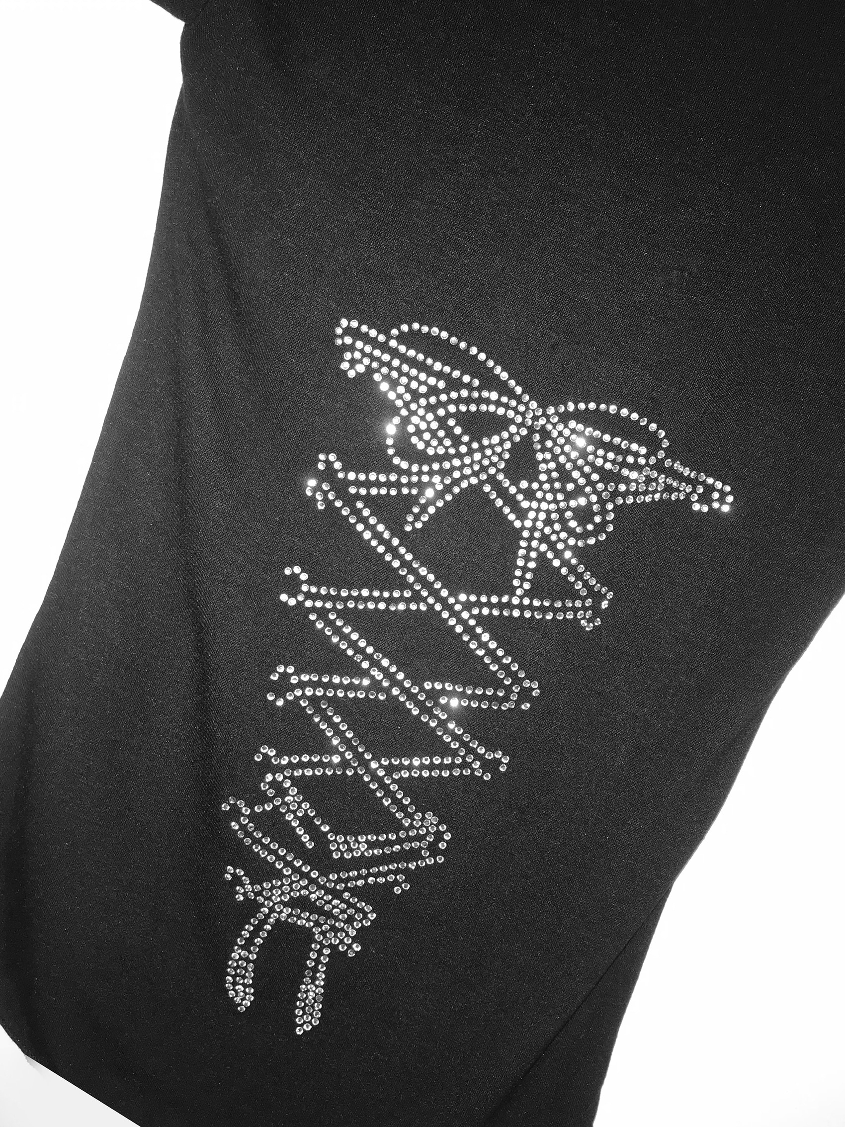 Rhinestone Lace-up Fitted Tee