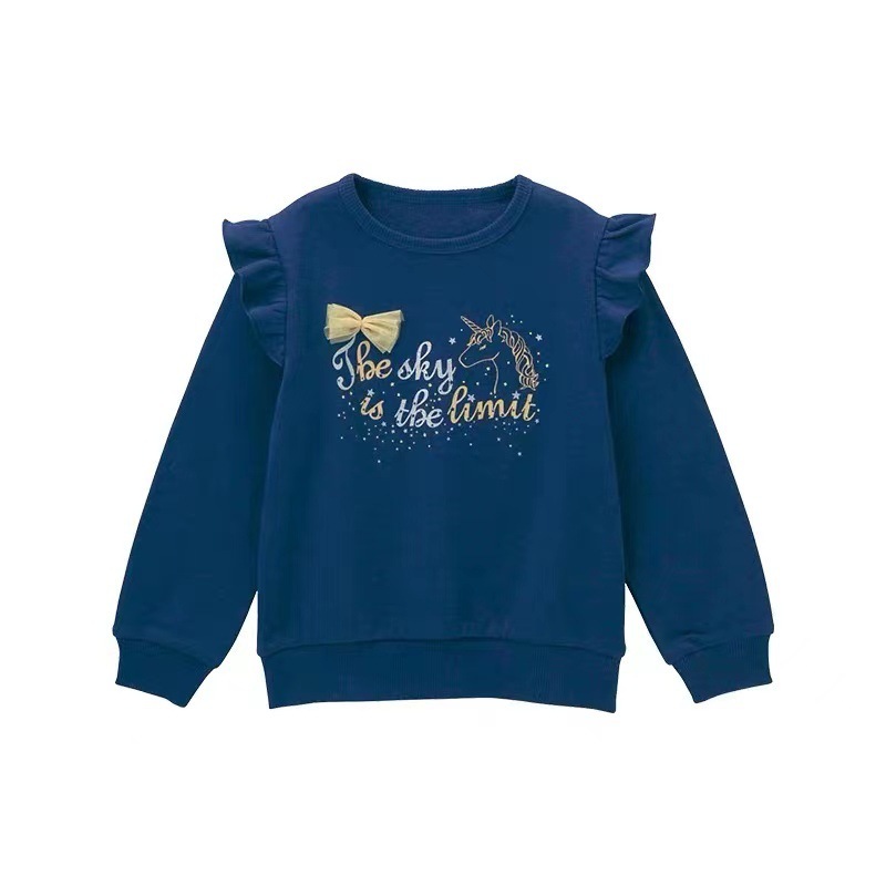 日本女童花邊袖衛衣 -1件 現貨