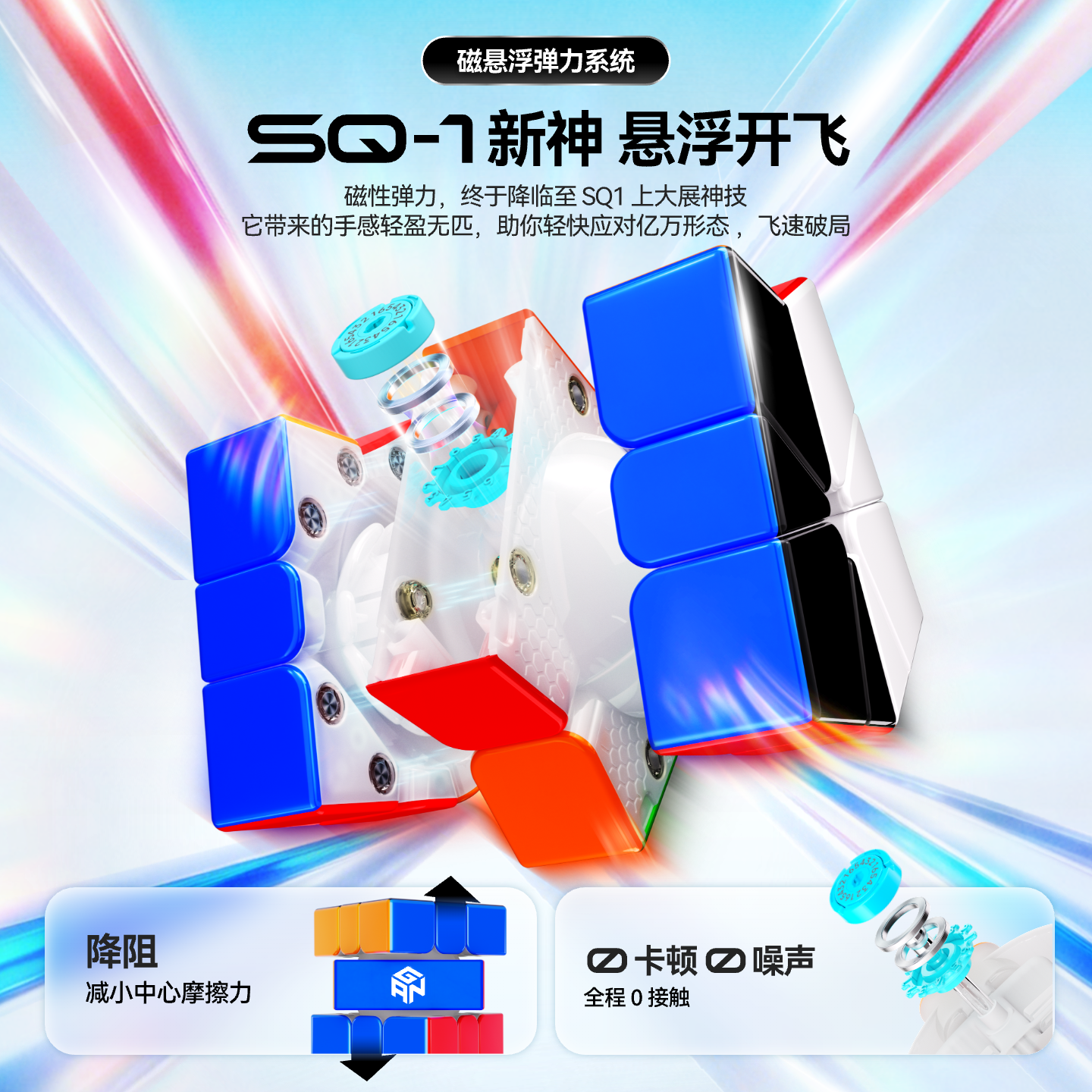 GAN SQ1 全球首款磁懸浮 Square-1 扭計骰 Gan SQ1 UV 鑽面版