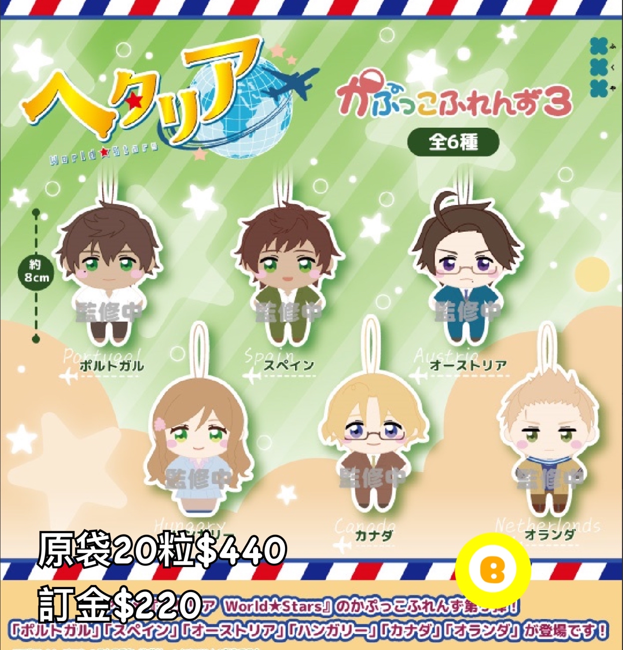 Preorder預訂8/2026年義呆利扭蛋原袋20粒