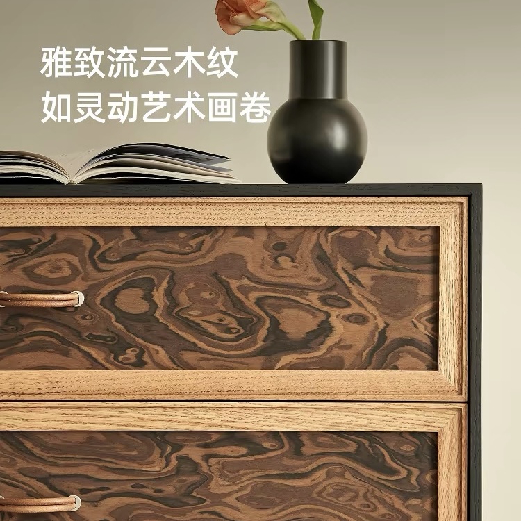 Kena可納/摩卡斗櫃中古實木餐邊櫃家用客廳復古收納儲物櫃玄關櫃 Lockers