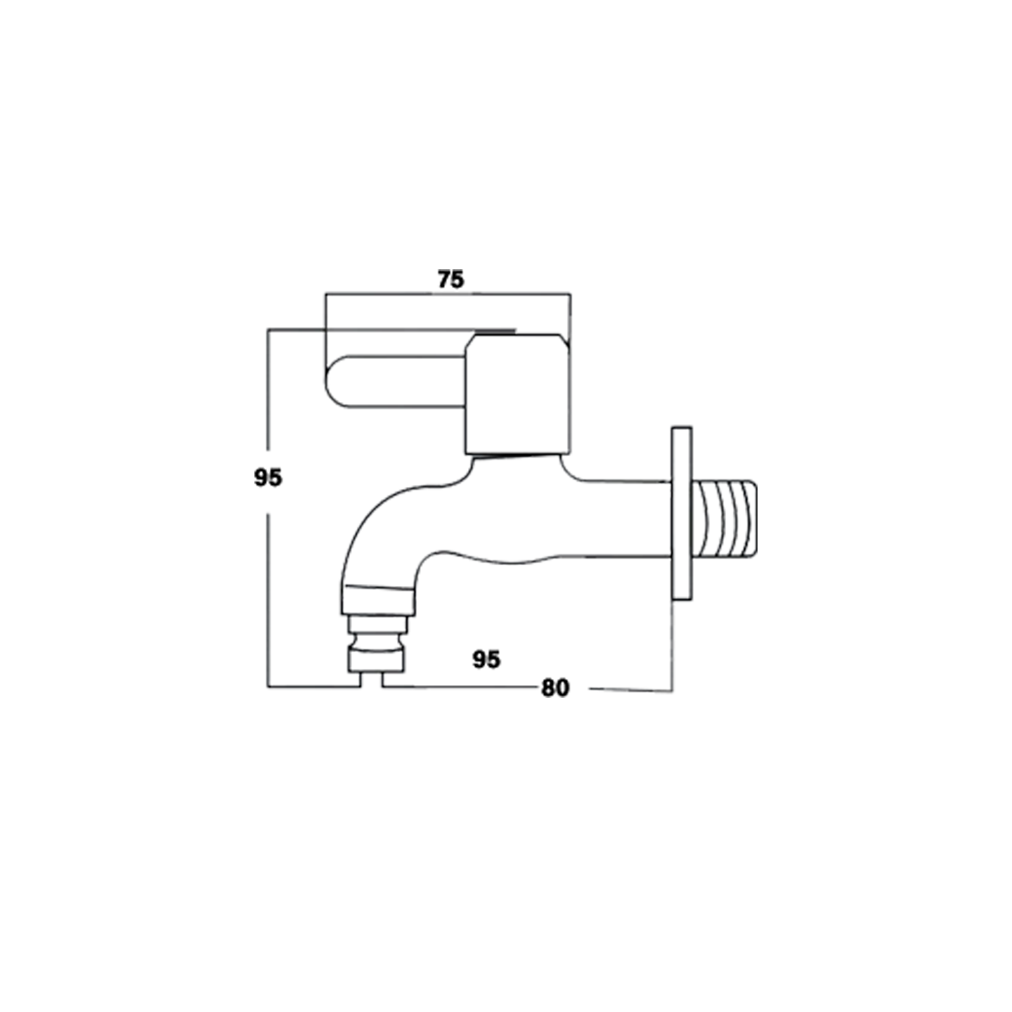 Otosani 304# Stainless Steel Shining Cc Bib Tap OTO966-04C