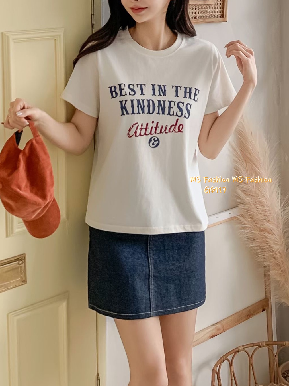 G6117 韓國🇰🇷拼色字母tee