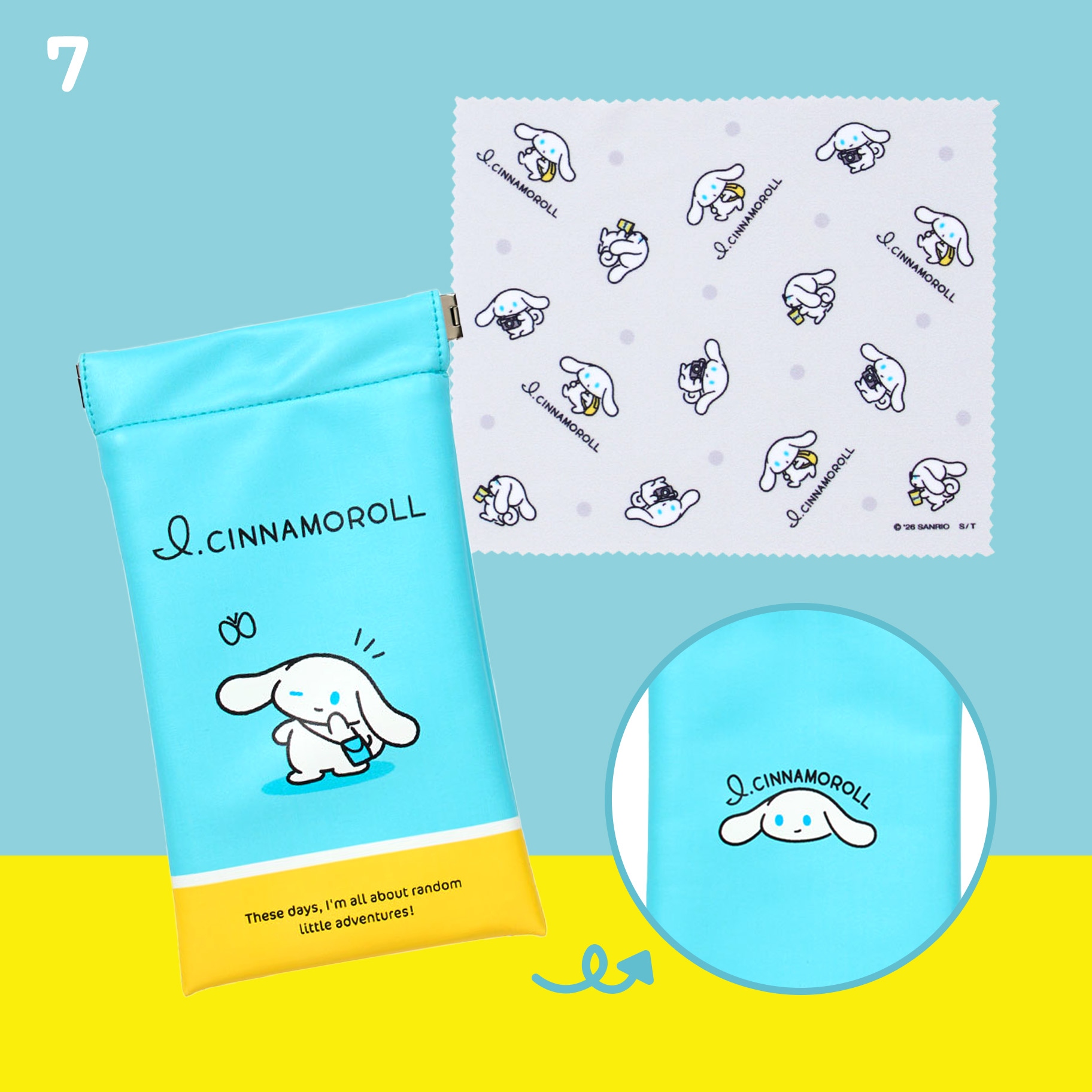 🌸 【預訂】I love Cinnamoroll series - No.7-Glasses Case
