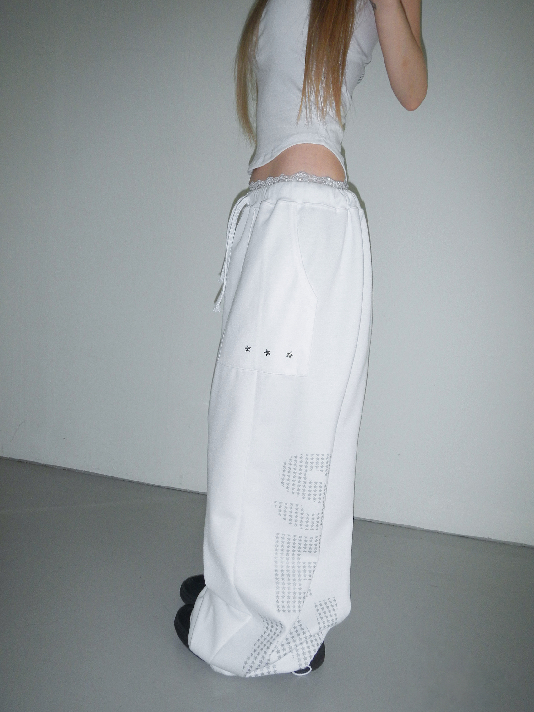 Rhinestone Wide-Leg Sweatpants