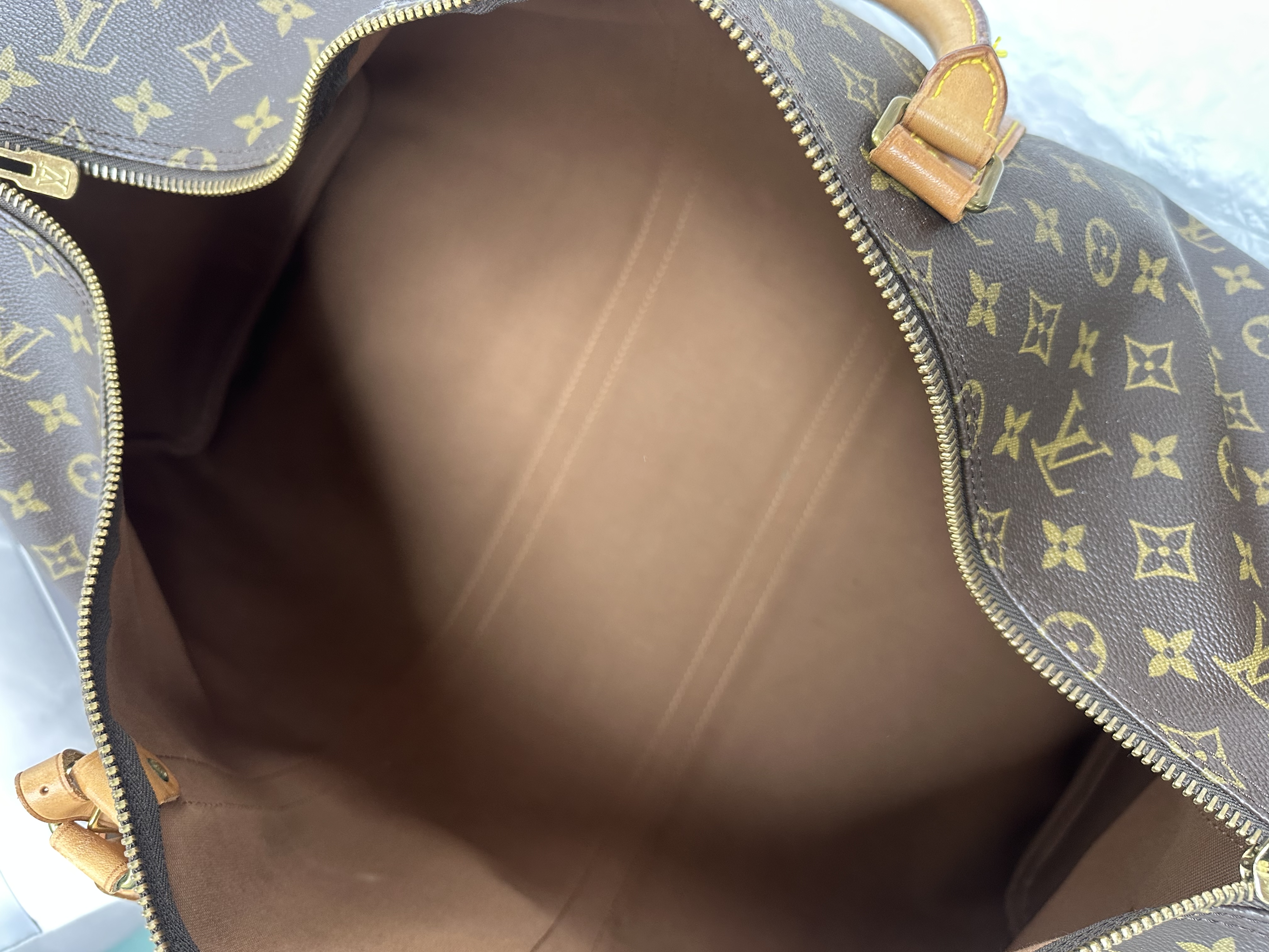 LV 🤍PRE OWNED 中古款 KeepAll 55 旅行袋 手提斜肩包🤎