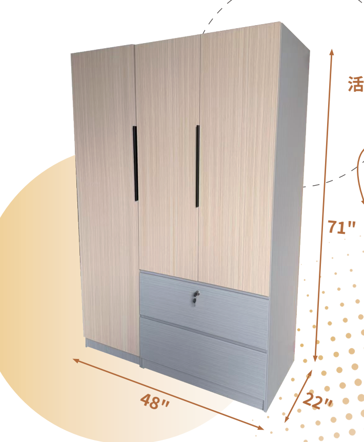 48寸三門衣櫃 F-4899A
