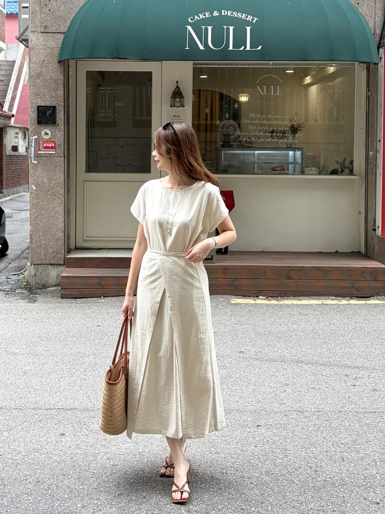 The Timeless Wrap Dress (Beige)
