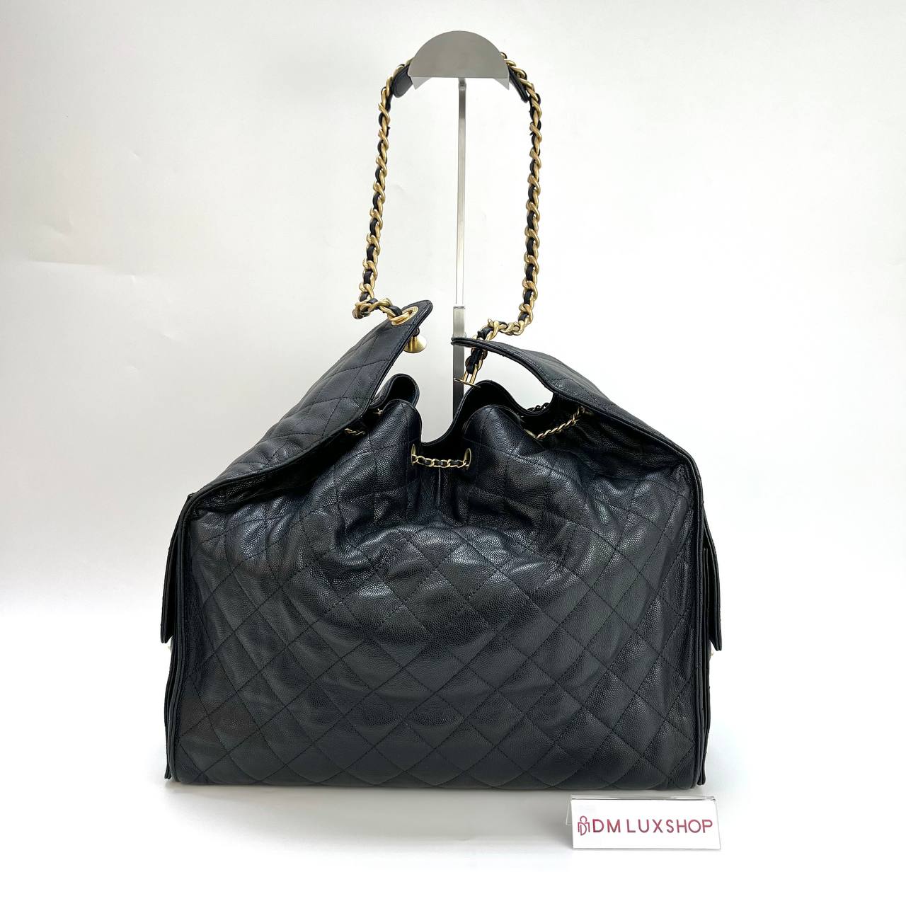 Chanel Black Caviar Large 25 Bag GHW (Microchip)