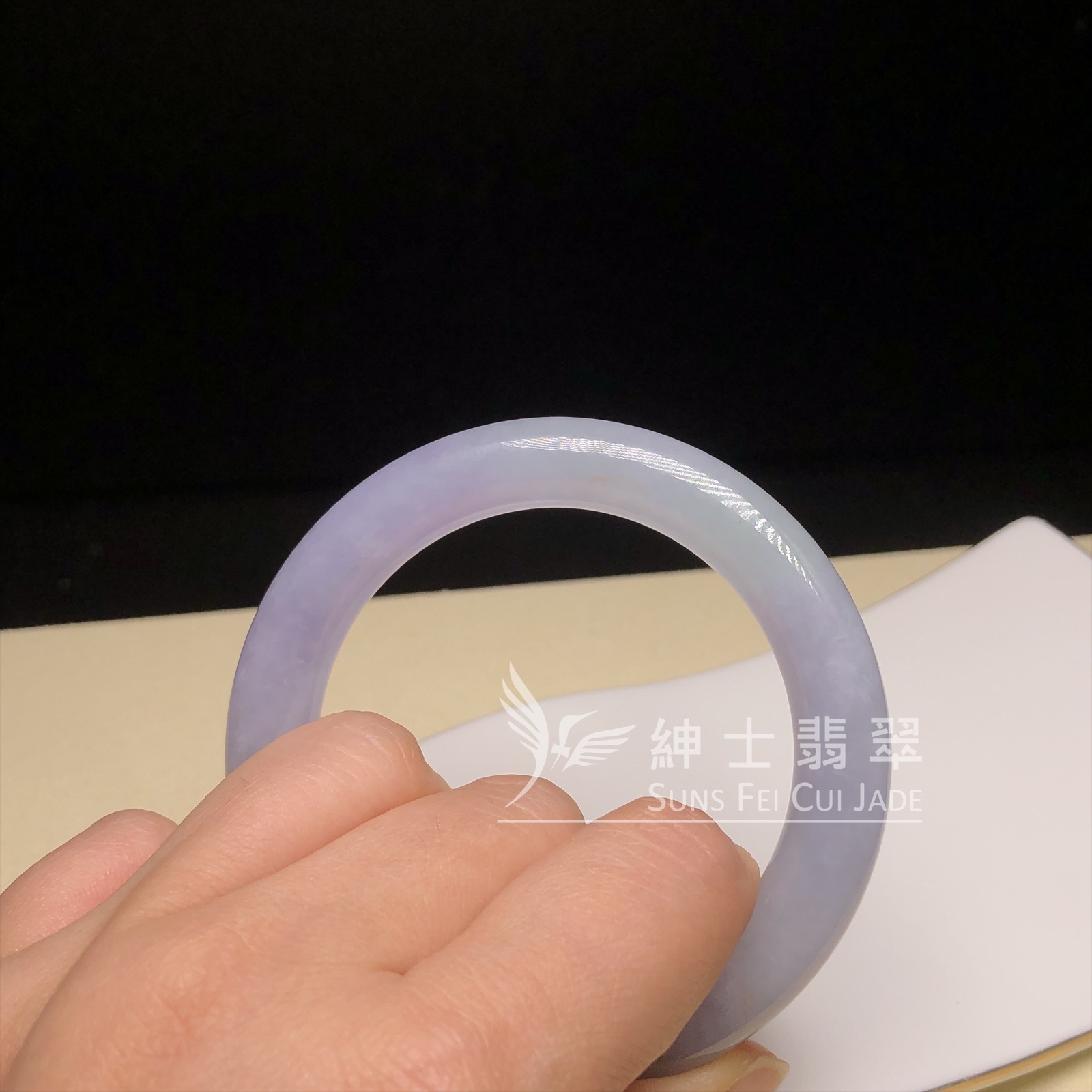 會卡水翻沙茄紫春彩圓鐲52.2mm  C06151