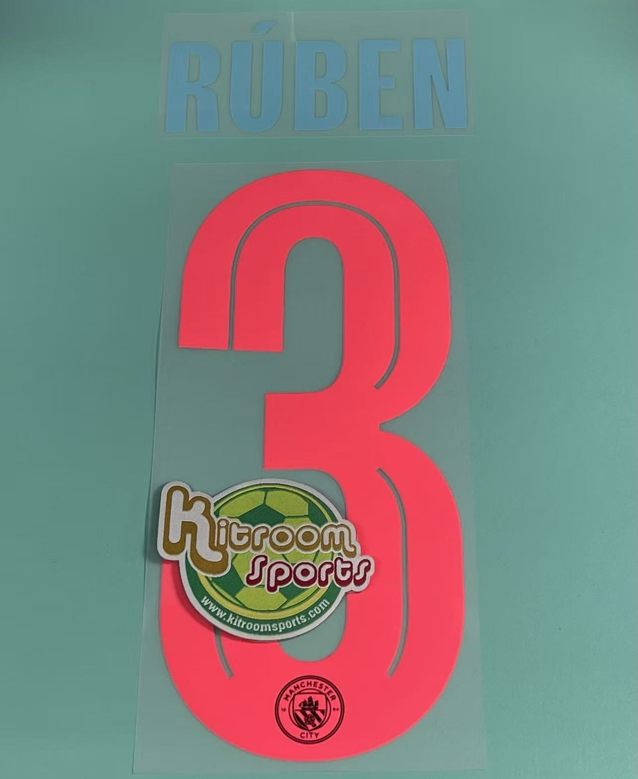 2023-24 Manchester City 3RD UCL Nameset #3 RUBEN