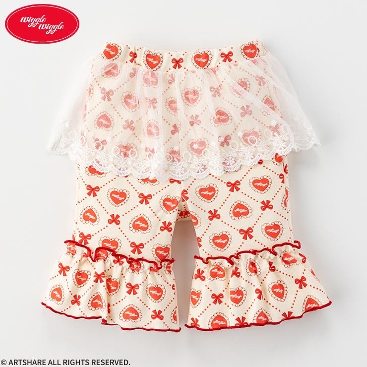 🇯🇵限時預訂 日本直送🇯🇵Wiggle Wiggle絲帶心心滿印薄紗七分褲