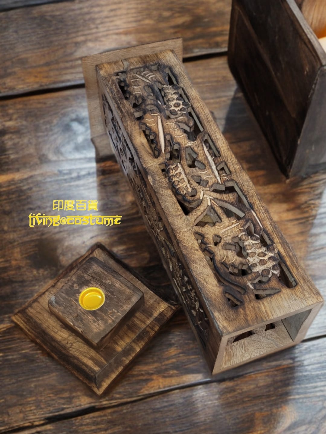 印度手工木製香座