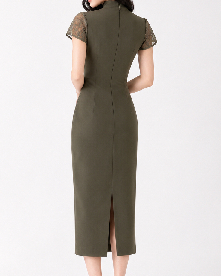 5157 Jade Reverie Embroidered Cheongsam Dress