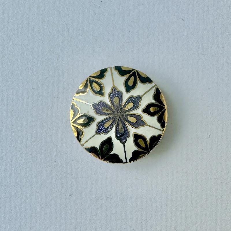 Vintage 1980s NONY New York Cloisonné Enamel Button Cover/ Button Clip (MT2095)