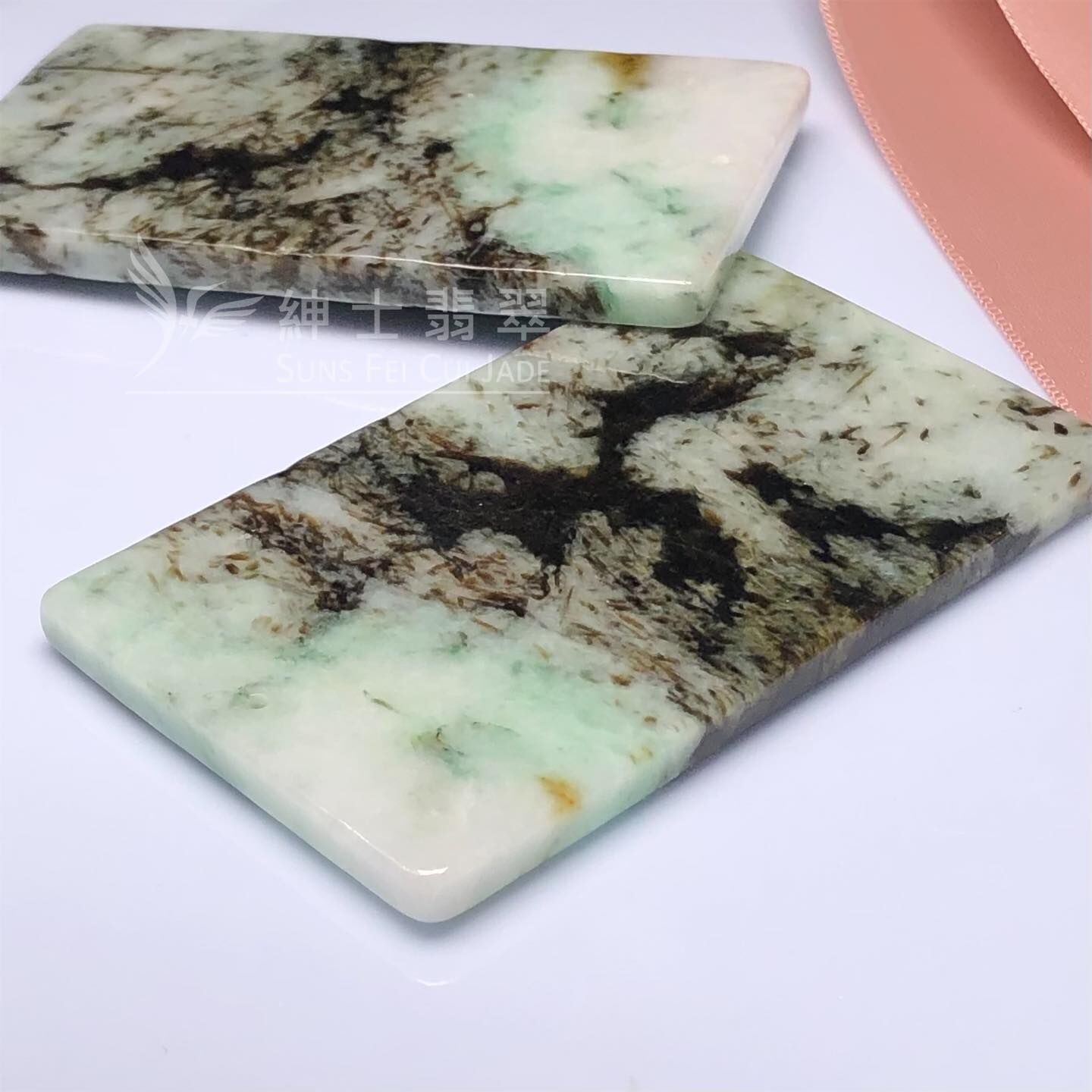 翡翠無事牌一對