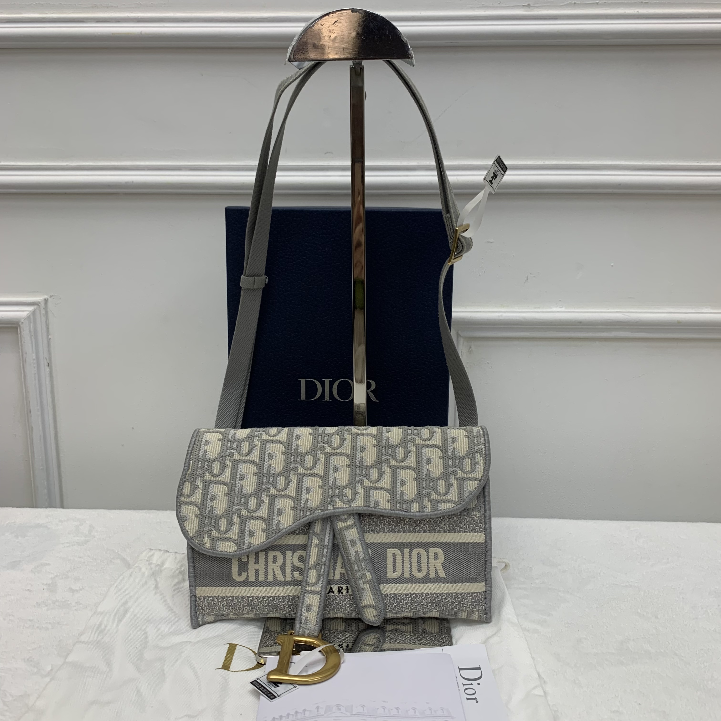 Full set Dior Oblique 刺繡皮革可拆卸