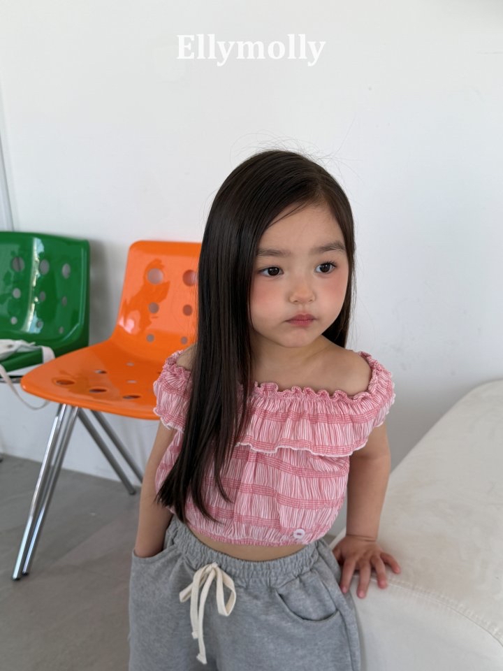 Ellymolly | Frill Blouse(Pink/Cream size7(100-110)