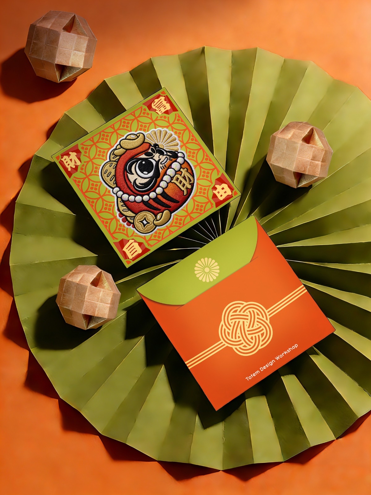 刺繡印花達摩開運利是封