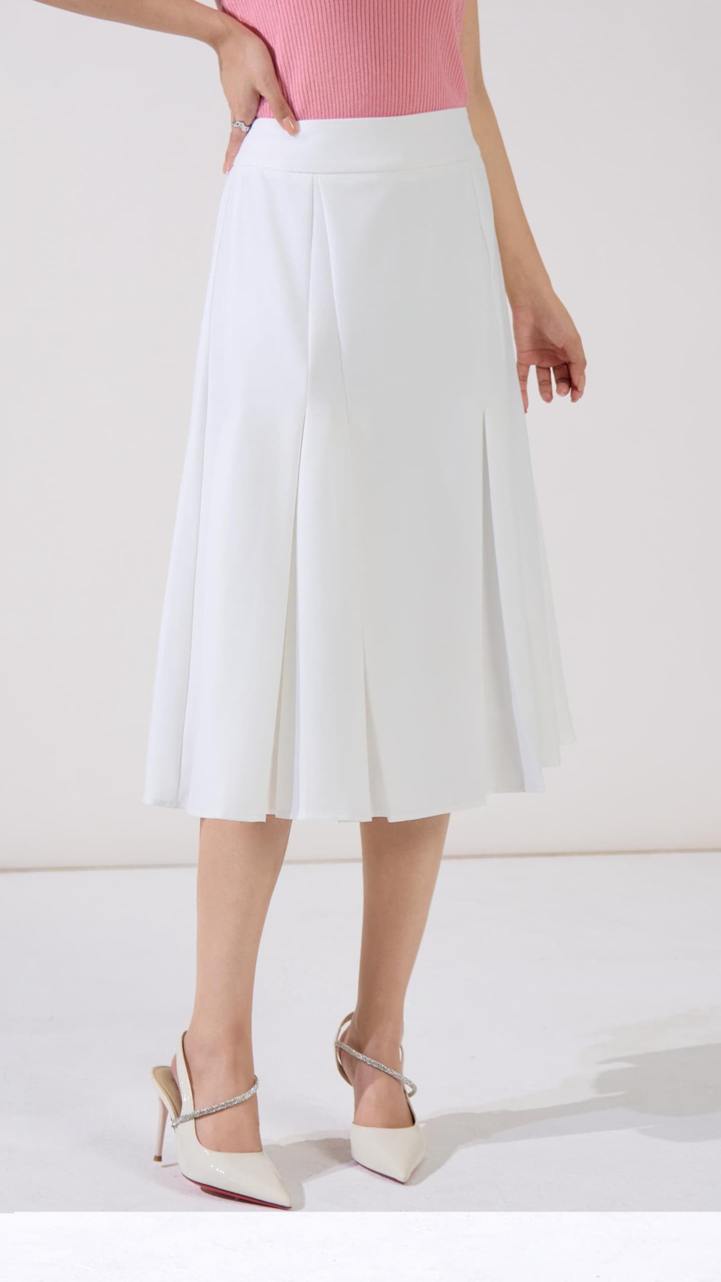 12241358 Sophia Pleated Midi Skirt