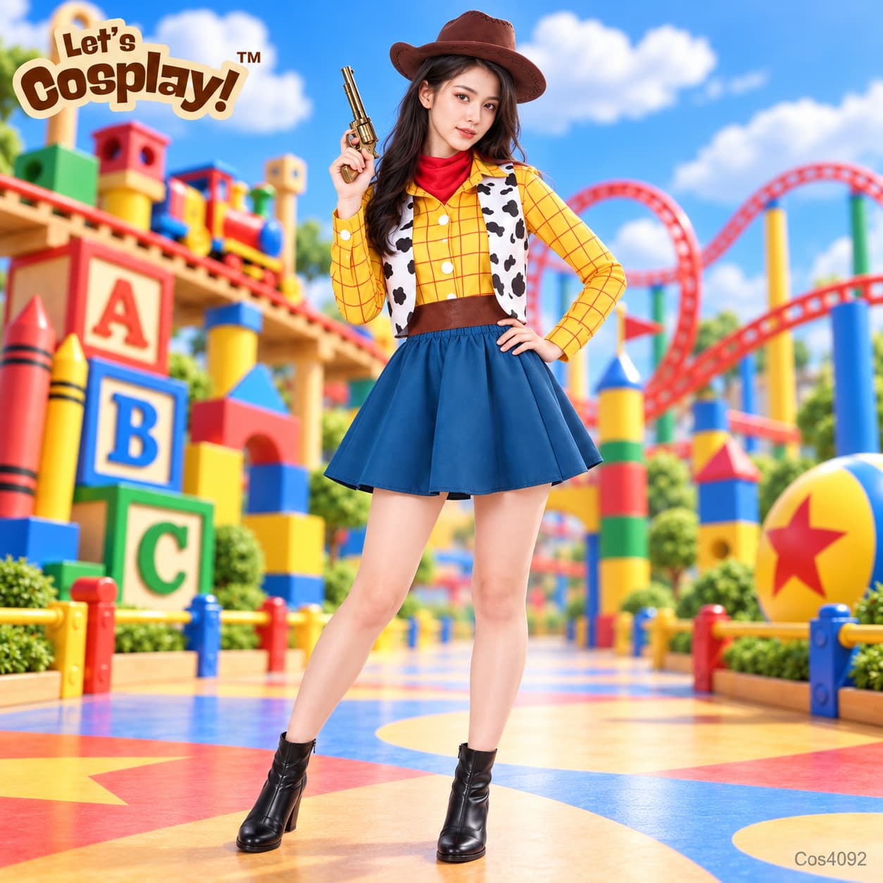 Toy Story反斗奇兵胡迪Woody主題成人女士牛仔角色扮演服裝｜香港現貨｜Lets Cosplay COS4092