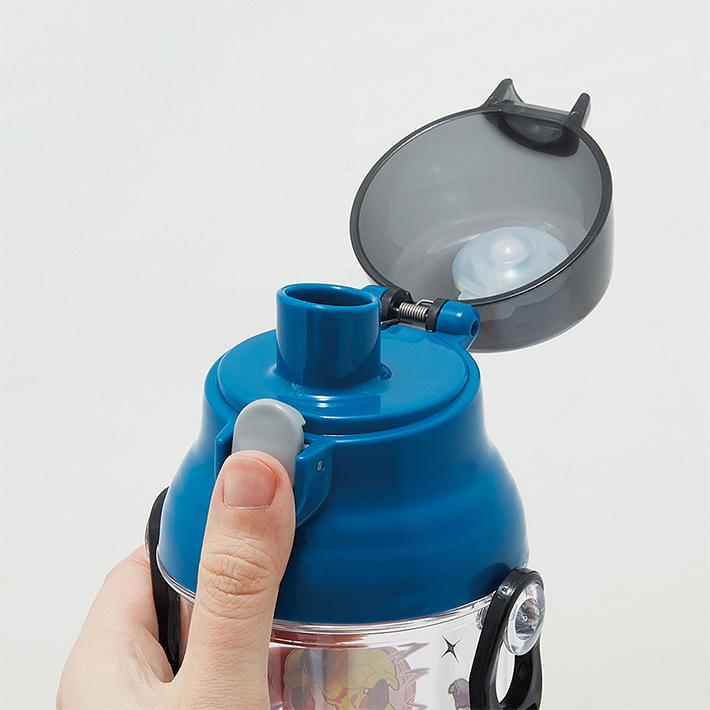 SKATER 透明彈蓋直飲水樽附背帶 480ml(比卡超)